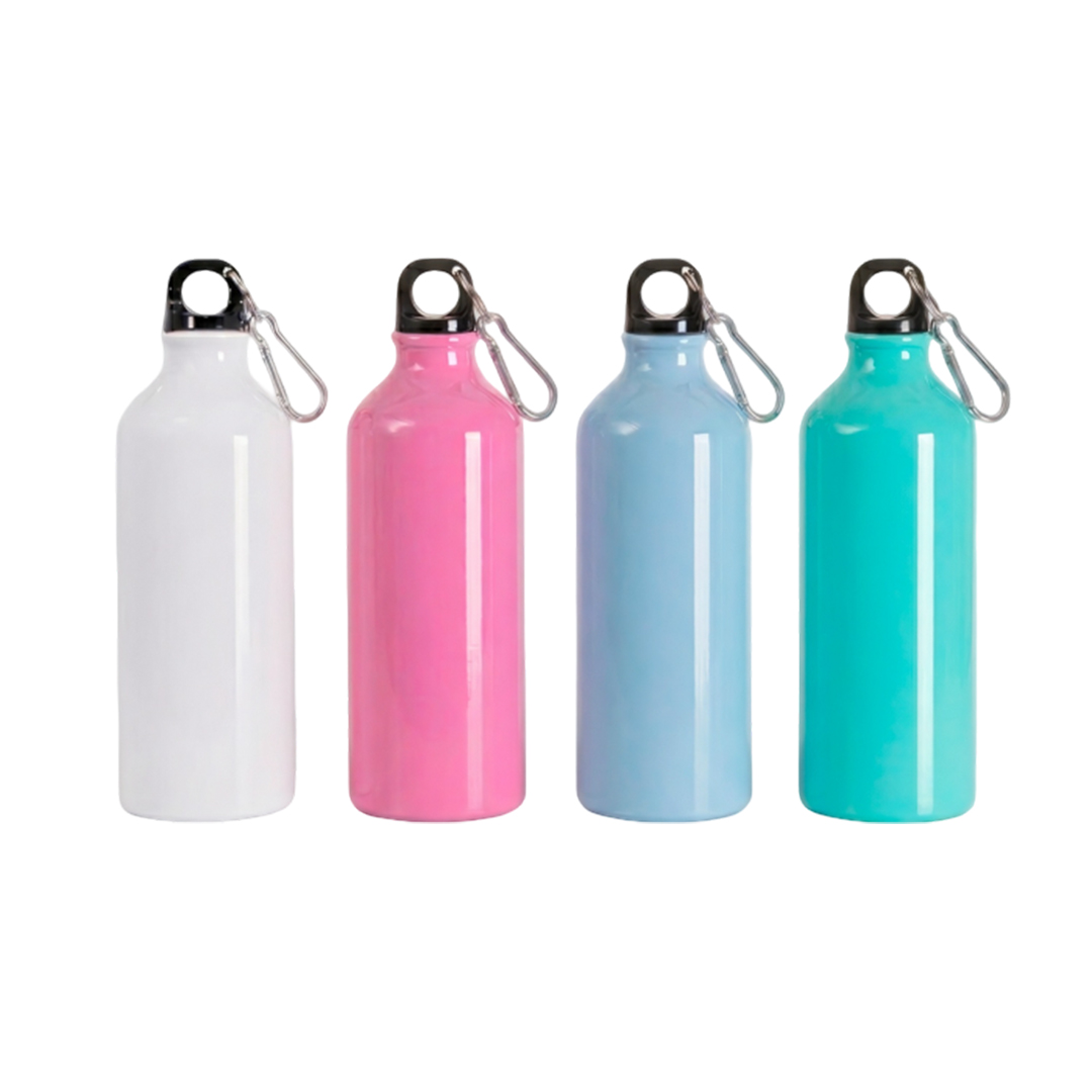 Botella Aluminio C/Mosquetón 600ml